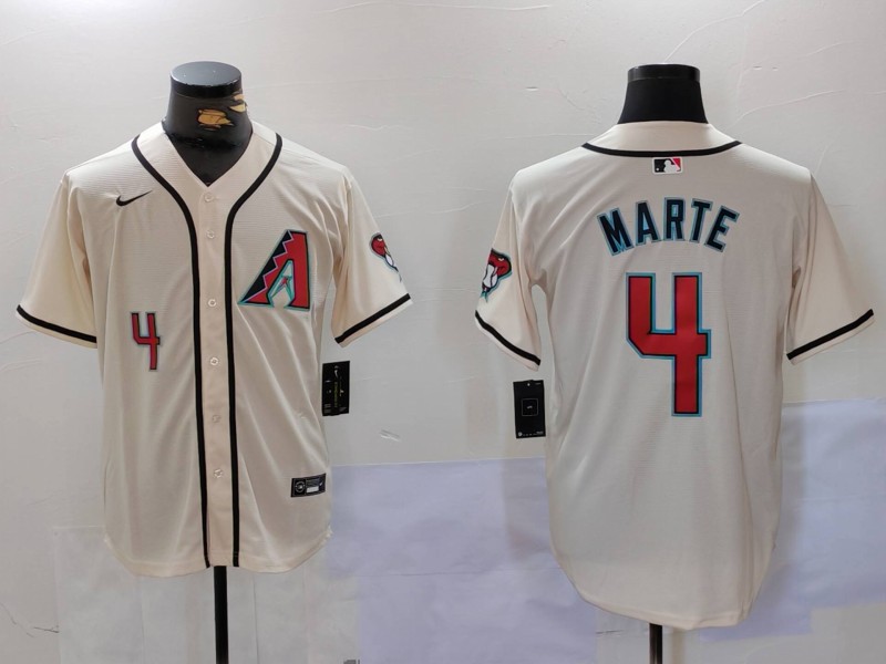 Men Arizona Diamondback #4 Marte Cream Game 2024 Nike MLB Jersey style 912->indianapolis colts->NFL Jersey